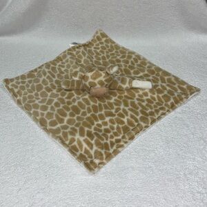 Carters giraffe lovey security blanket with Velcro binky strap plush